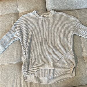 Hollister Gray Crew Neck Sweater with Ribbed Knit